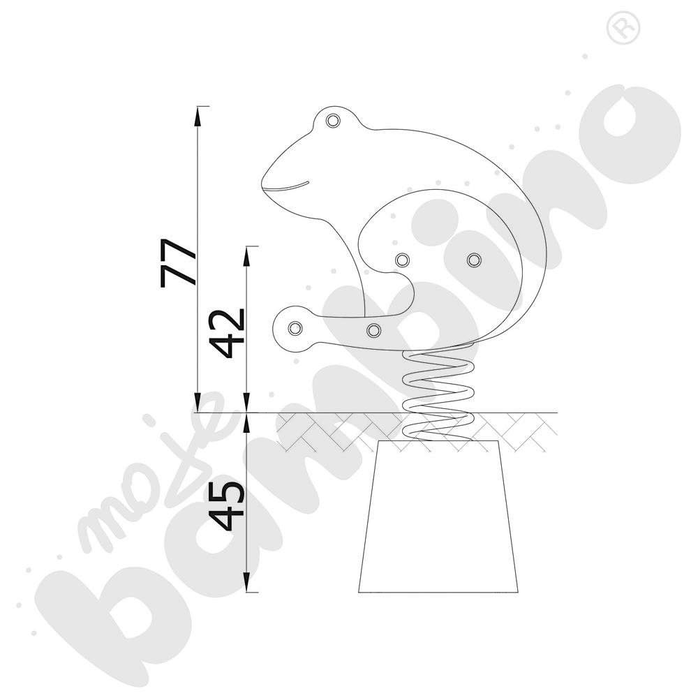 Sprężynowiec Żaba na podstawie betonowej