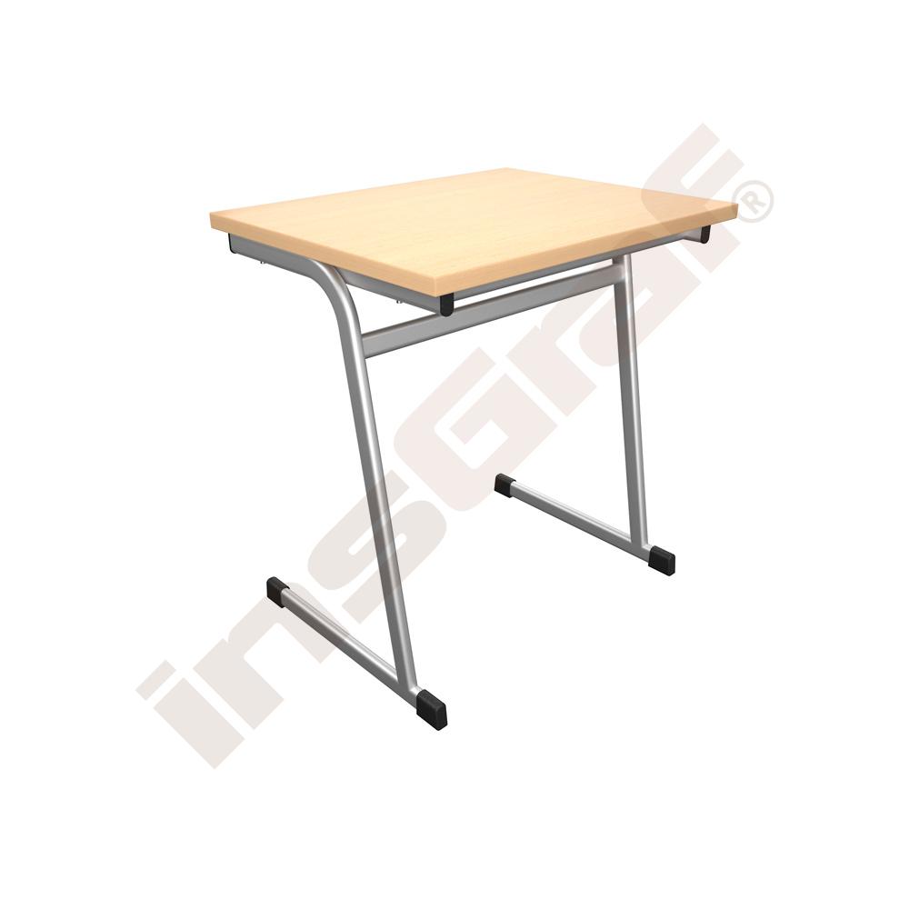 
Einzeltisch IN-F Fix 6, Höhe 76 cm, rechtwinklige Ecken - alufarben - Ahorn
