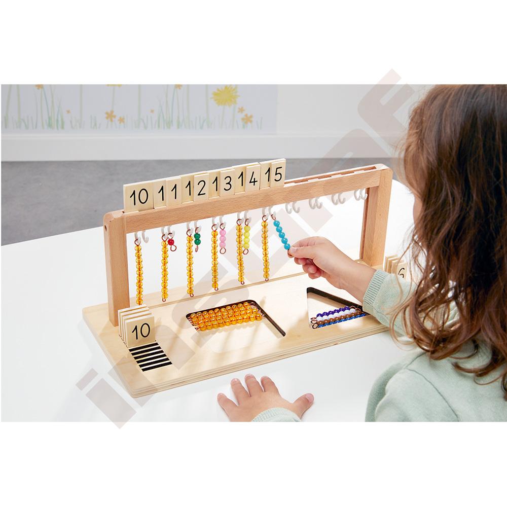Vešiak Montessori - počítanie 10-19 