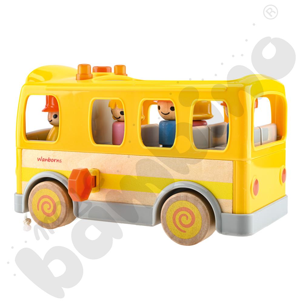 Drewniany autobus szkolny z dźwiękiem i światłami