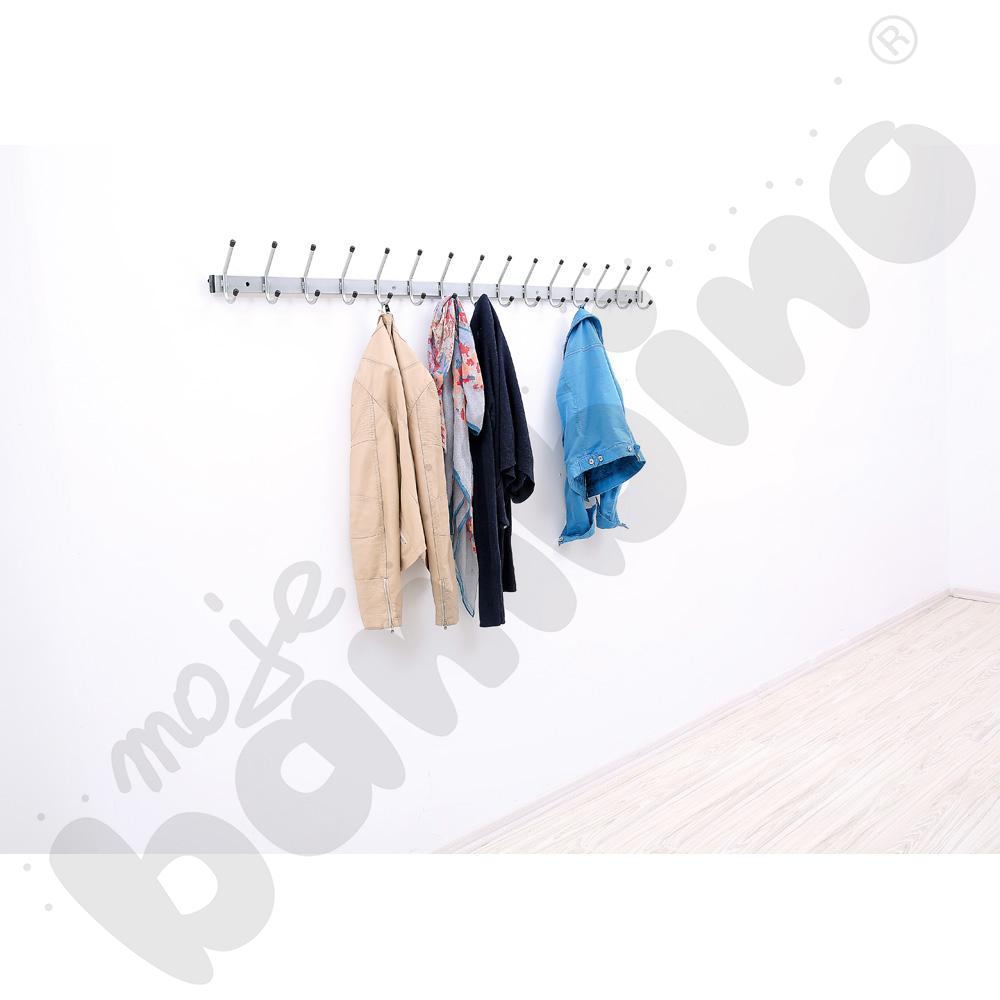 Ścienny wieszak z 15 haczykami aluminium