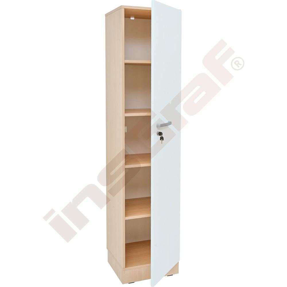 Grande úzký regál, výška 187 cm, hluboký, světlý javor