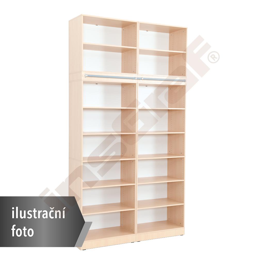 Grande - Vysoký regál s modulem pro upevnění žebříku 40 - bílý