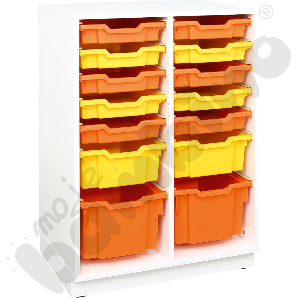 Quadro – szafka M+ na plastikowe pojemniki – z przegrodą, biała