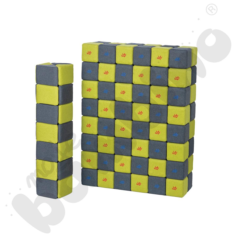 Zestaw klocków JollyHeap Therapy - szaro-limonkowe, 150 szt.