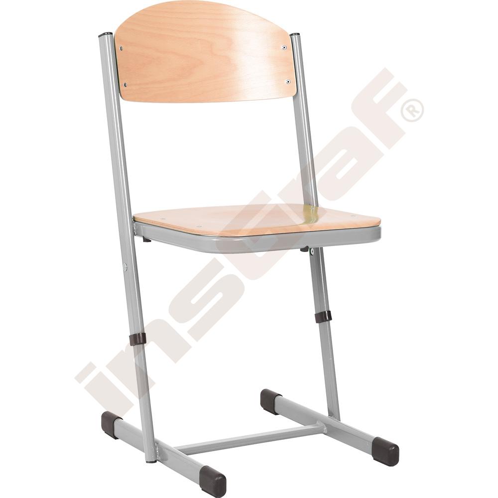Židle T zpevněná s regulací 5-6 - stříbrná