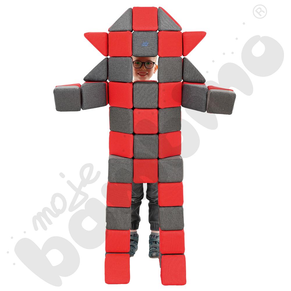 Zestaw klocków JollyHeap - szaro-czerwone