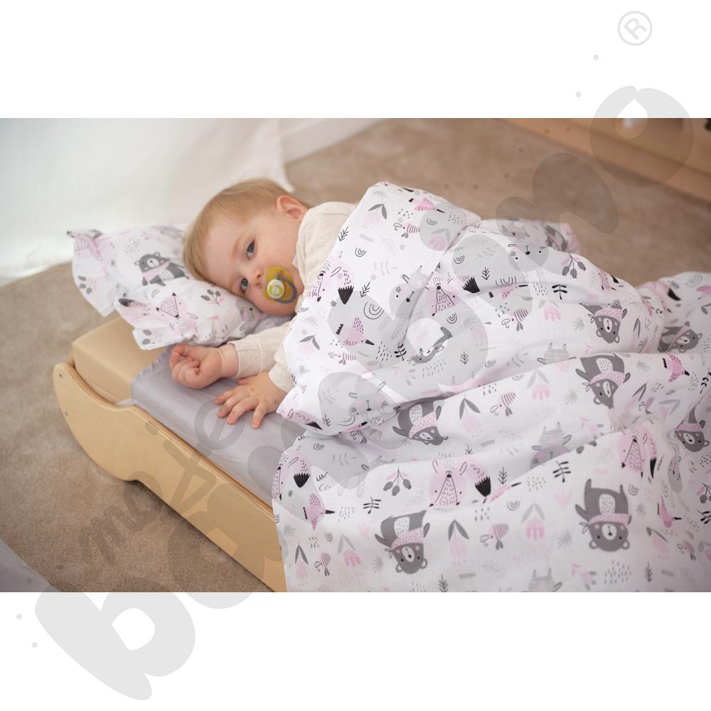 Pościel dziecięca - różowo-szare zwierzątka