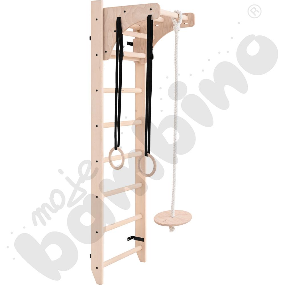 Drabinka ścienna z drewnianymi szczeblami, do 120 kg