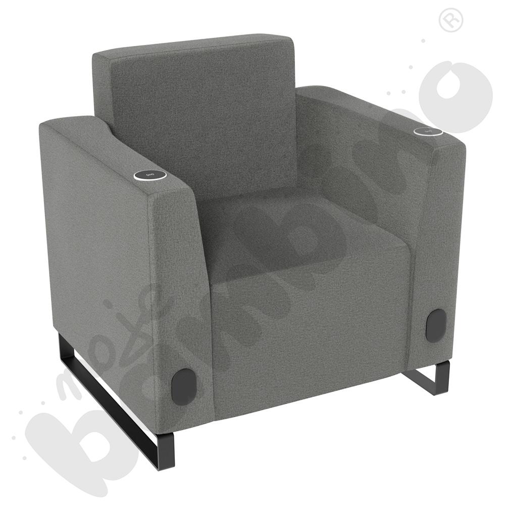 Fotel Universum wys. 82 cm, 2 boki niskie, oba z gniazdkiem elektrycznym i indukcją, tkanina KG22