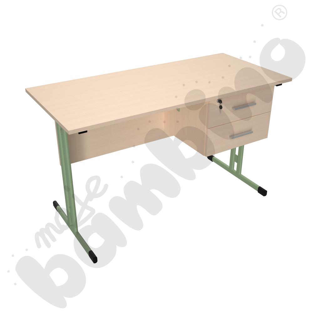 Biurko IN-R klon jasny, stelaż oliwkowy