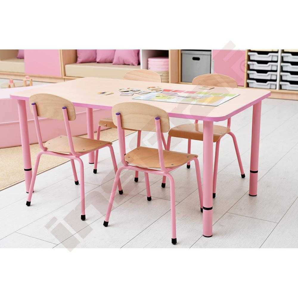 Nohy s regulací výšky, k deskám Quadro - růžové, 4 ks vel. 0-3 (40-58 cm)
