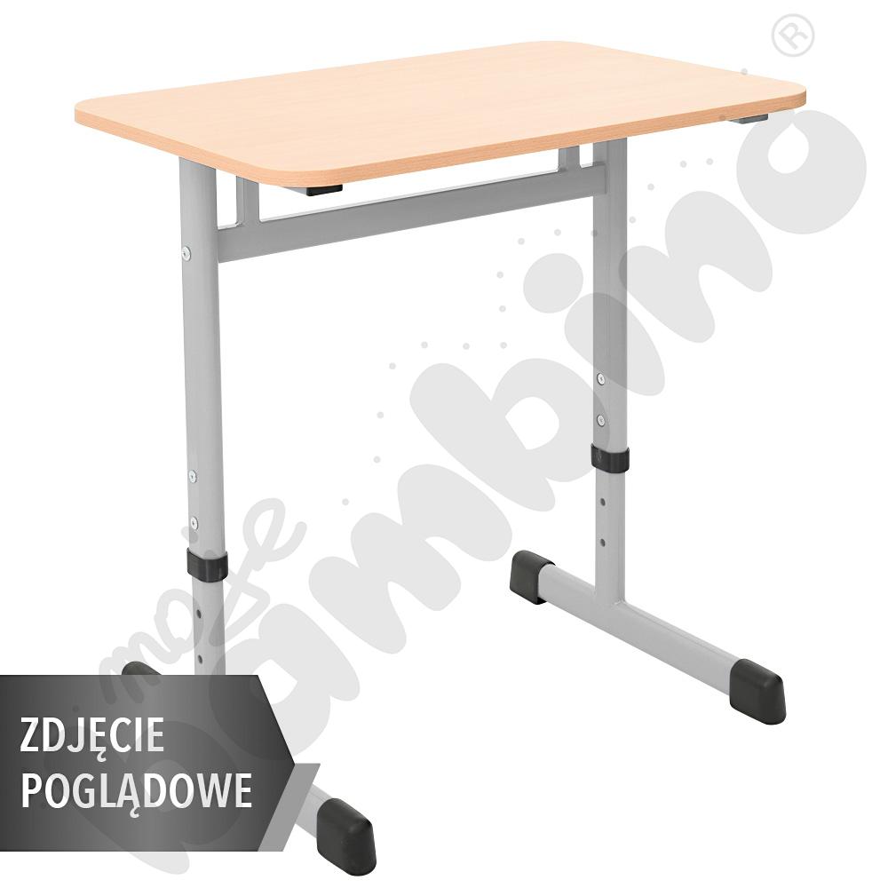 Stół IN-T 70x50 rozm. 3–7, 1os., stelaż niebieski, blat biały, obrzeże ABS, narożniki proste