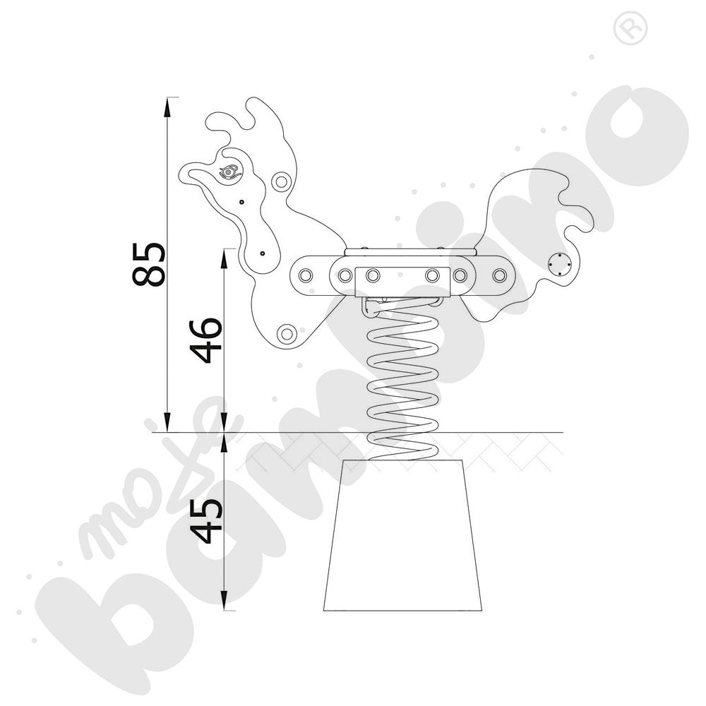 Sprężynowiec Kogut na podstawie betonowej
