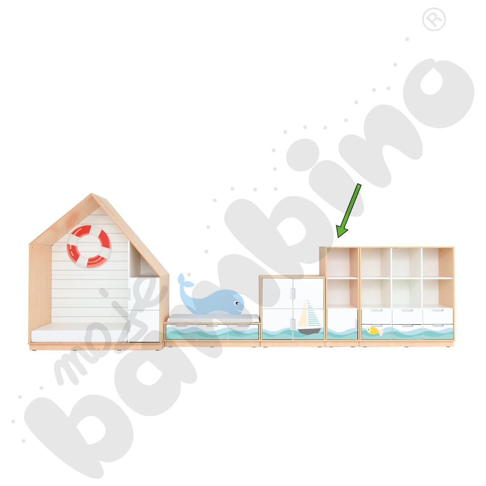 Quadro - szafka słupek Morze L z drzwiami, 90 st., cichy domyk – klon jasny