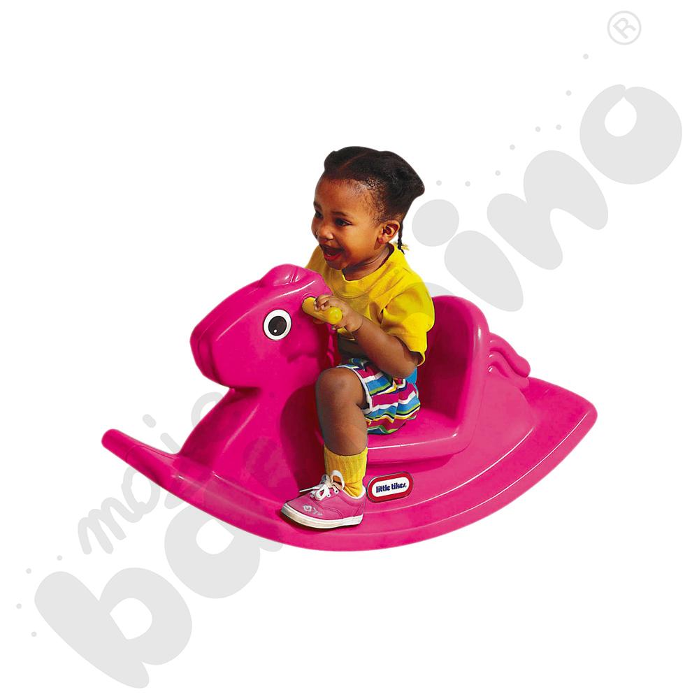 Koń na biegunach różowy