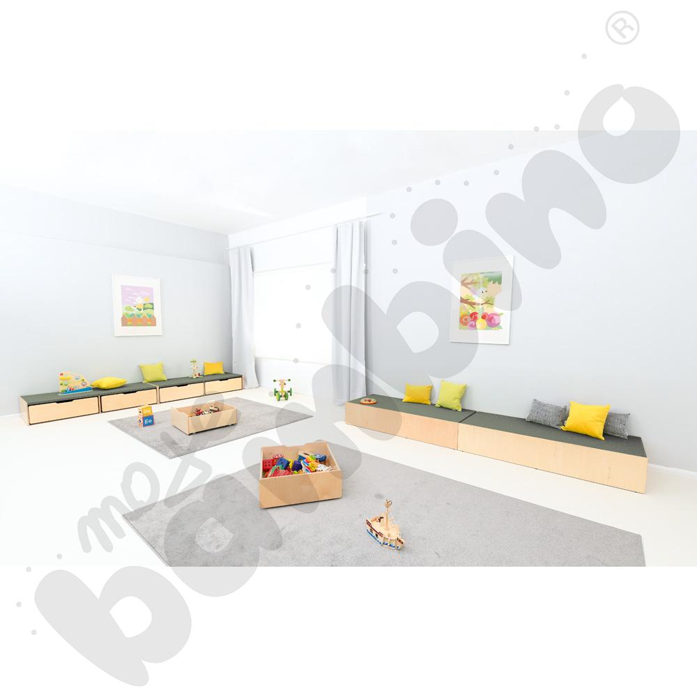 Podest z wnękami po bokach, wys. 30 cm - jasnoszary