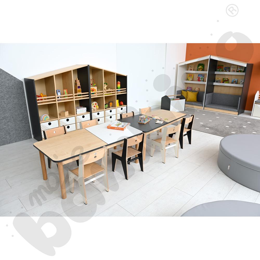 Blat stołu FLO szer. 131 cm antracyt-klonowy