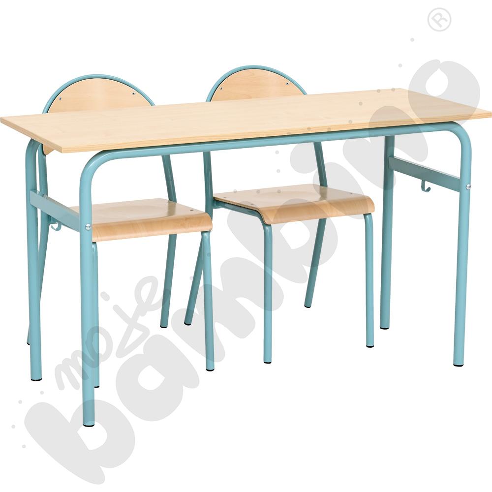 Stół Daniel 2-os. z krzesłami P, rozm. 6, turkusowe