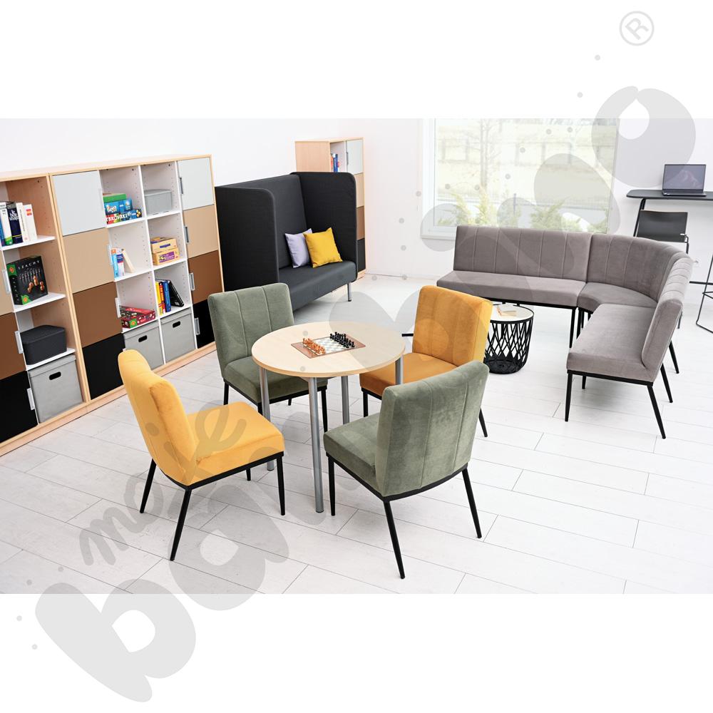 Ławka z oparciem Xena szarobrązowa