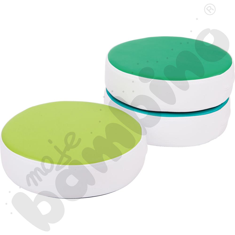 Zestaw 12 okrągłych pufek