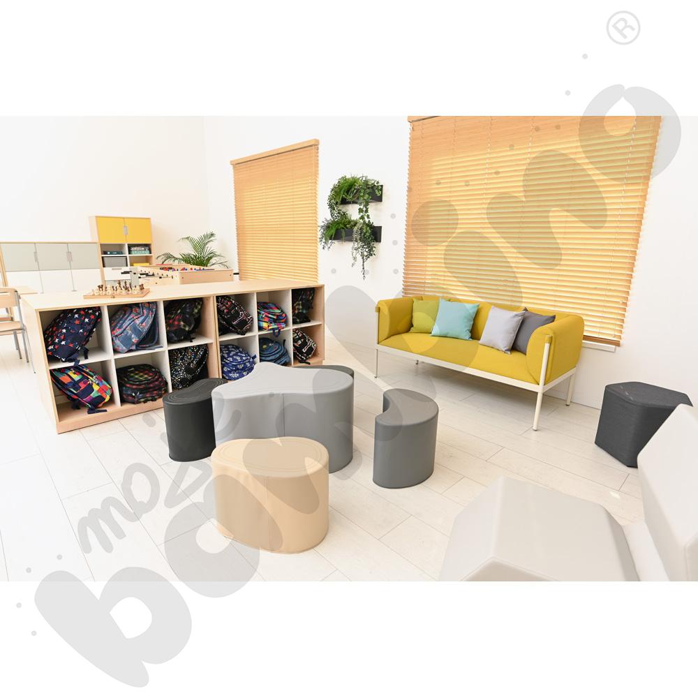 Quadro - regał M z 2 przegrodami i półką, klon jasny