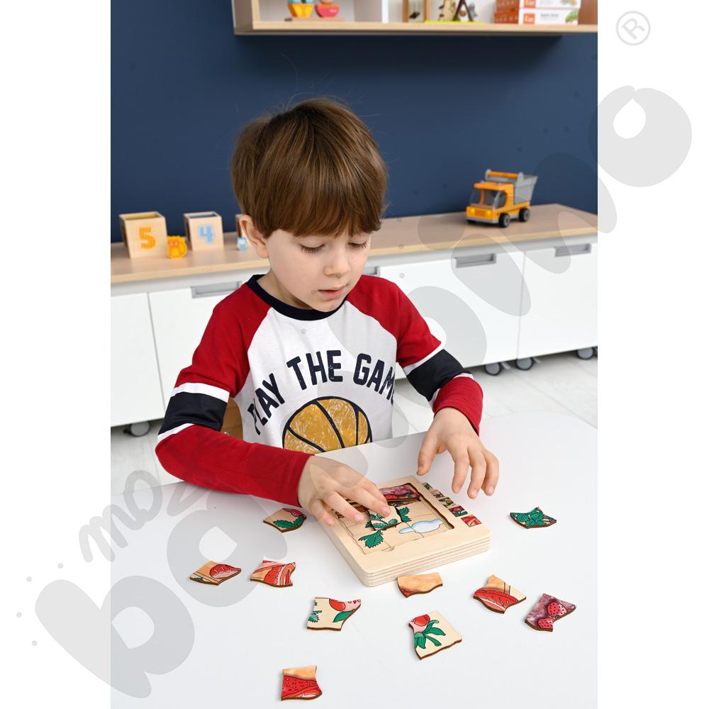 Edukacyjne puzzle warstwowe - truskawka