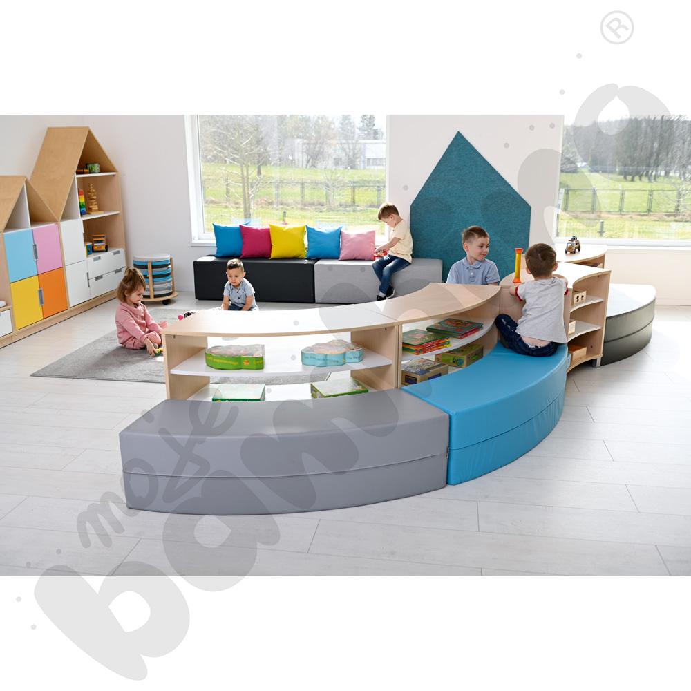 Siedzisko Paolo długie, szare