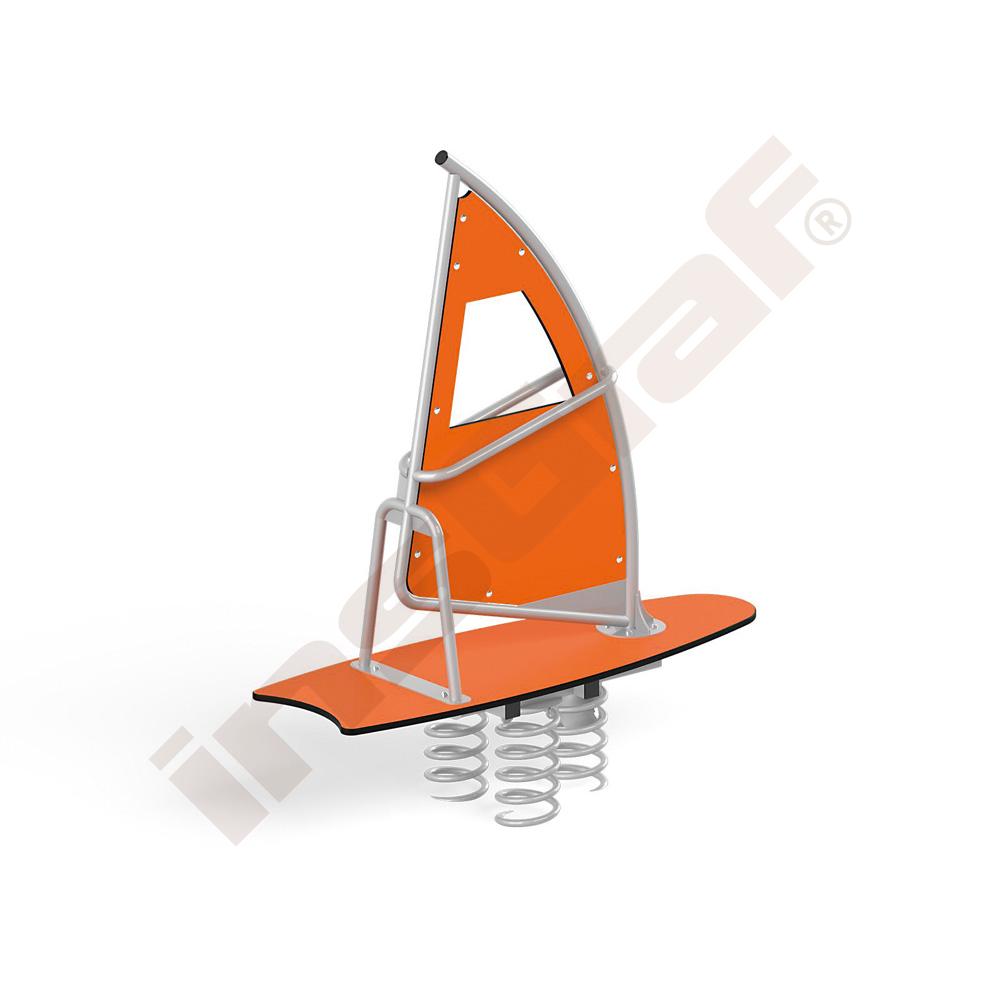 Pružinová houpačka Windsurfingová deska kovovou základnou