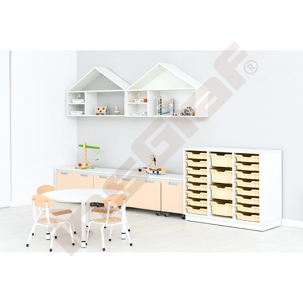 Quadro - skříňka M na plastové zásobníky, se 2 předěly - bílá 