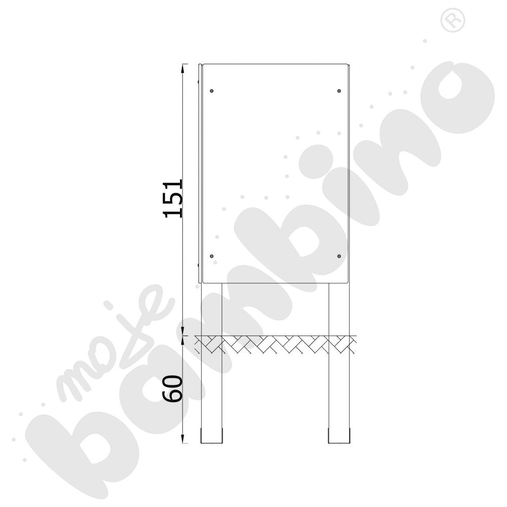 Tablica do rysowania podwójna, metalowe słupy