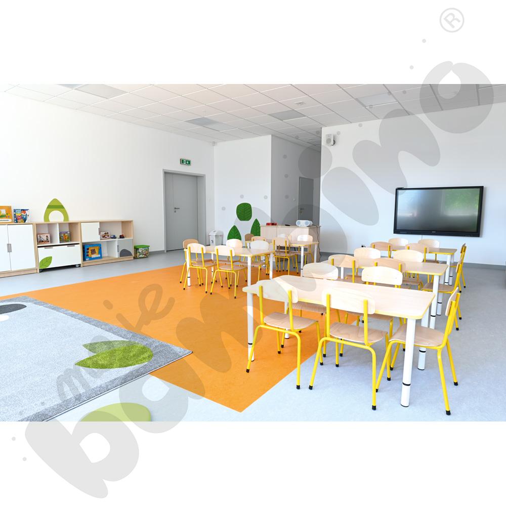 Blat Quadro klon jasny prostokątny, żółte obrzeże