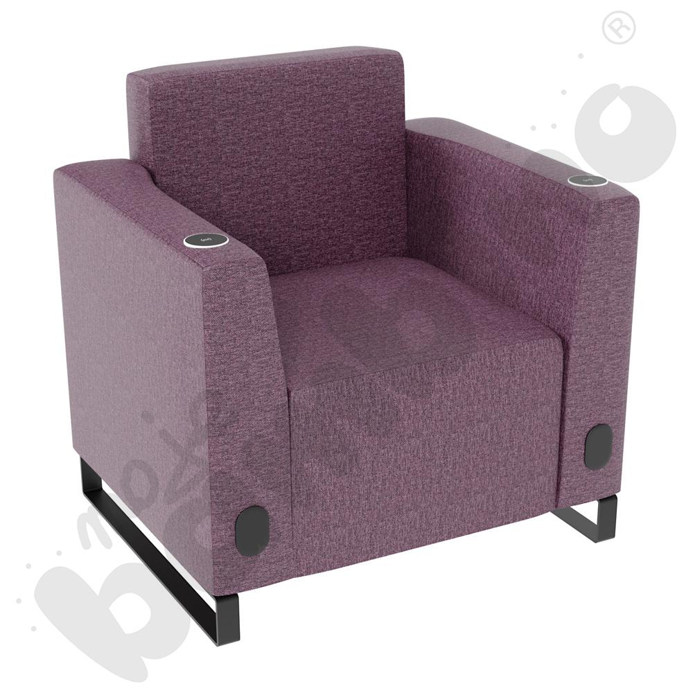 Fotel Universum wys. 82 cm, 2 boki niskie, oba z gniazdkiem elektrycznym i indukcją, tkanina RO13