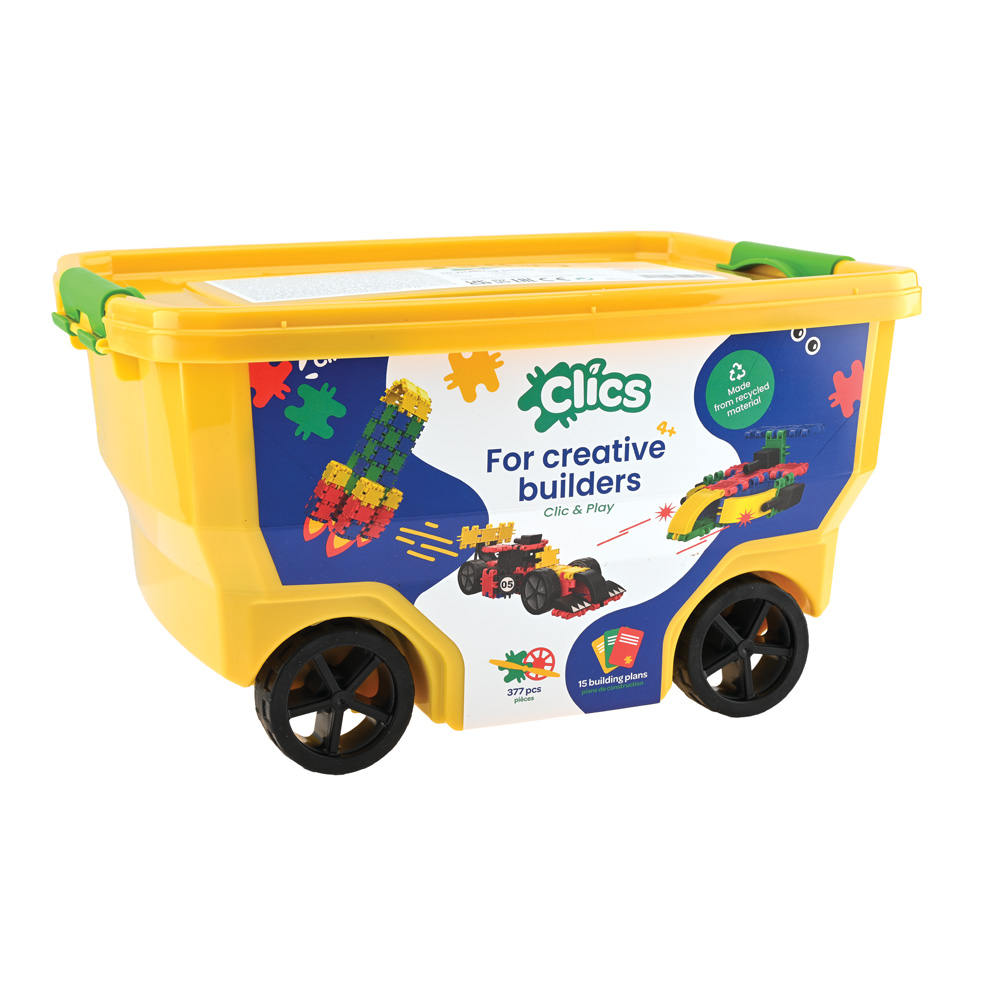 Stavebné kocky Clics Rollerbox 15 v 1