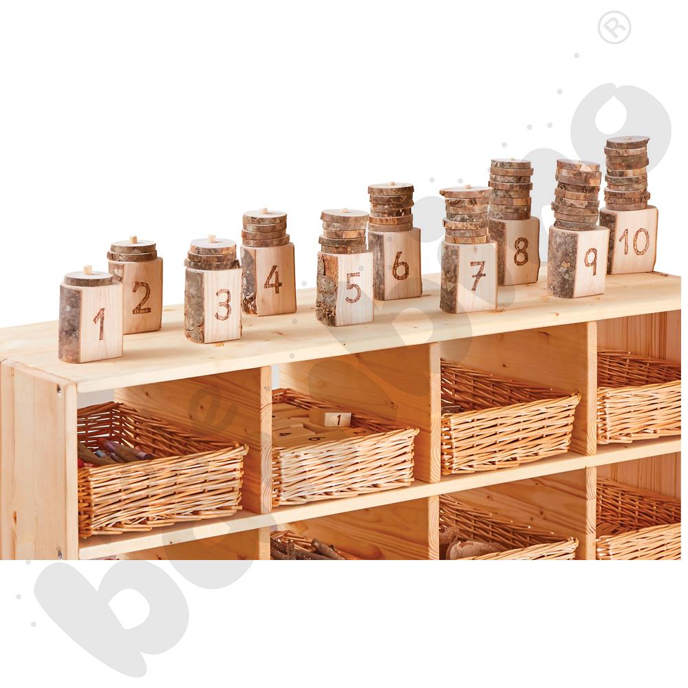 Pieńki z krążkami do nauki liczenia, 65 elem.