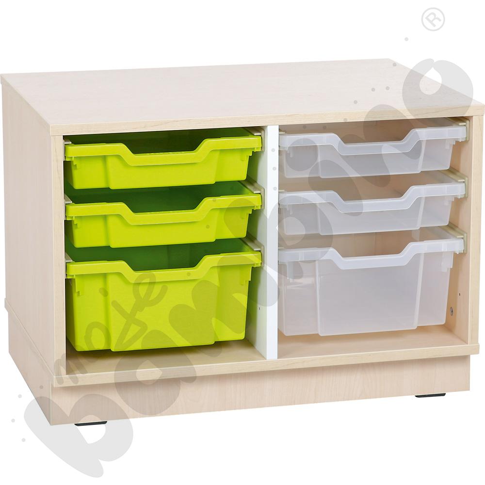 Quadro - szafka S na plastikowe pojemniki - z przegrodą, klon jasny