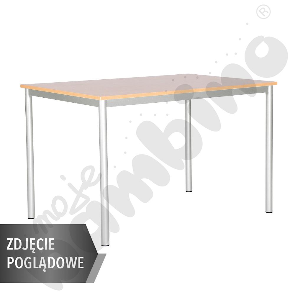 Stół Mila 120x80 rozm. 3, 6os., stelaż aluminium, blat brzoza, obrzeże ABS, narożniki proste