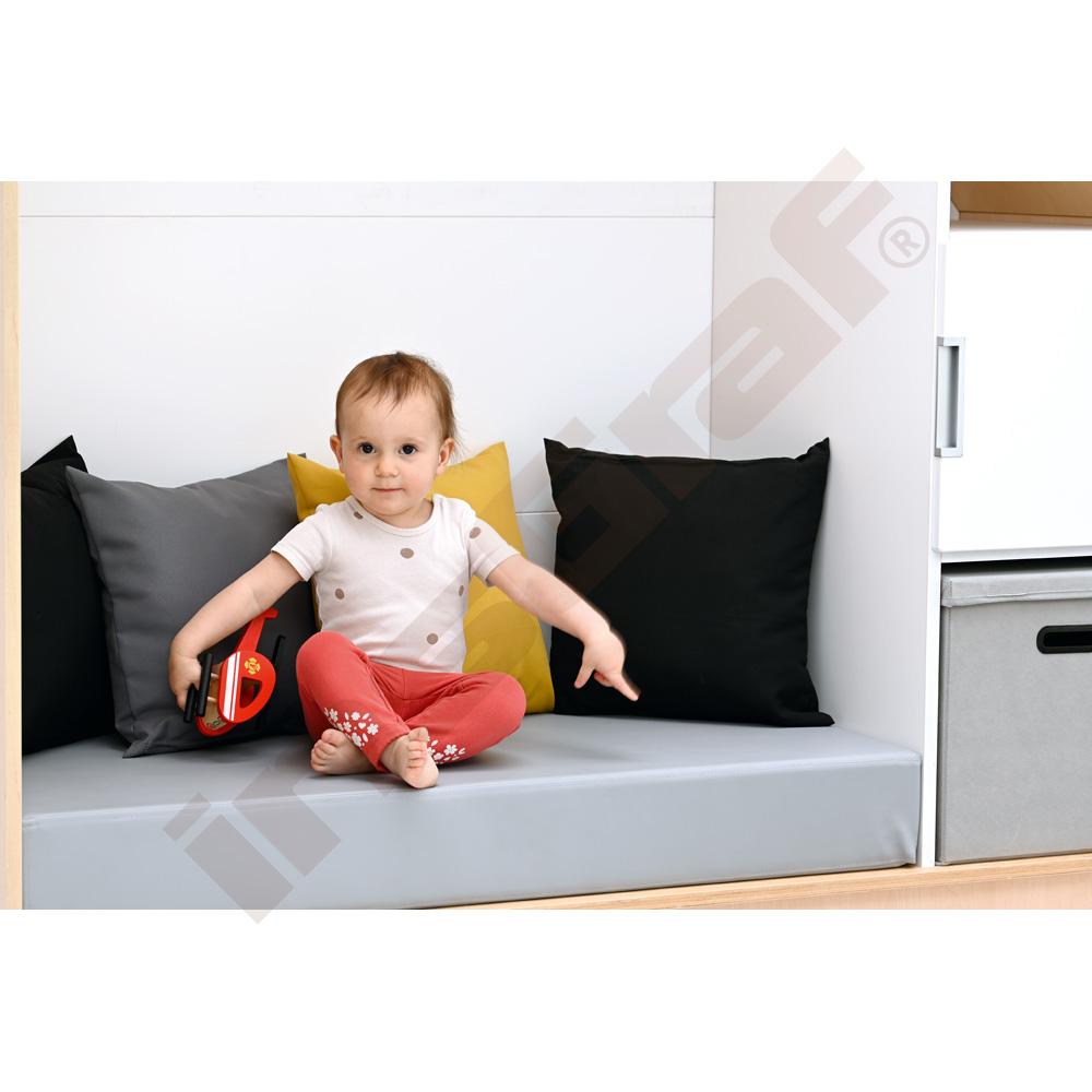 Žíněnka k domečku Quadro - šedá 