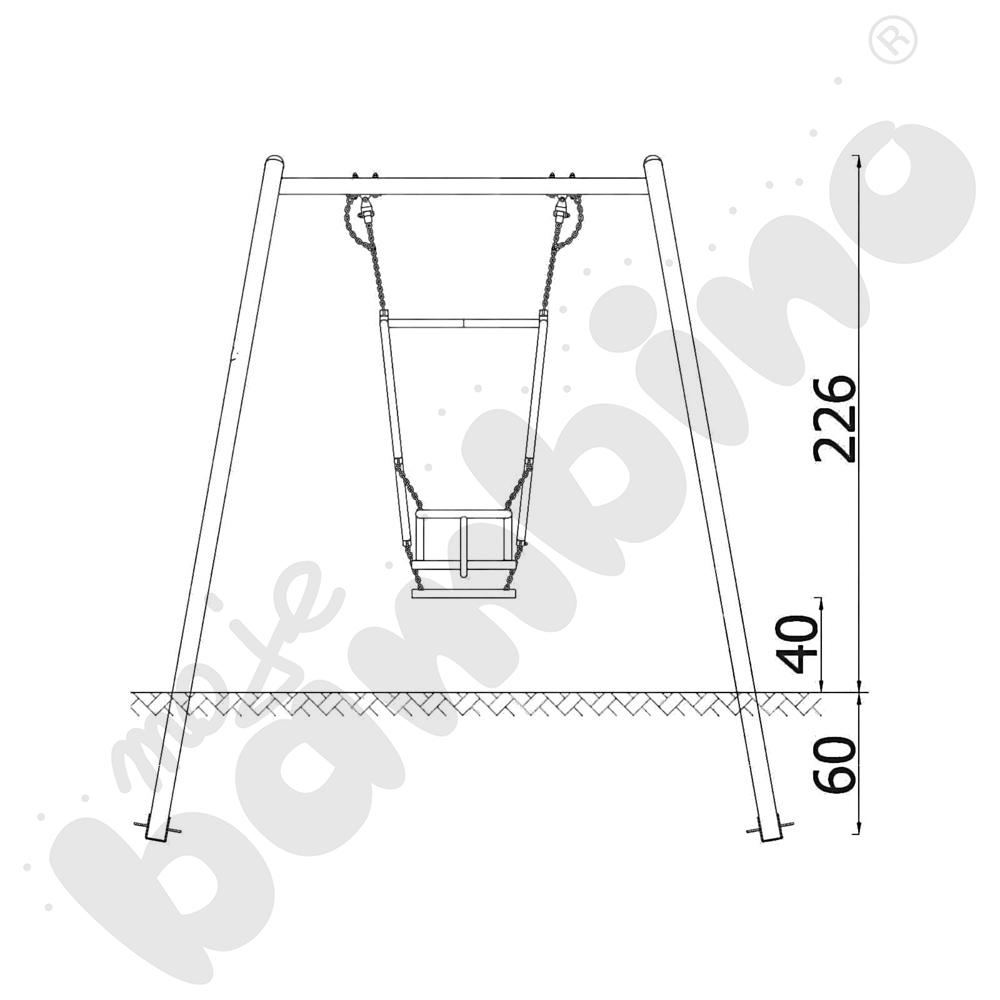 Huśtawka rodzic-dziecko metalowa Orbis/A4K/ z zawiesiem