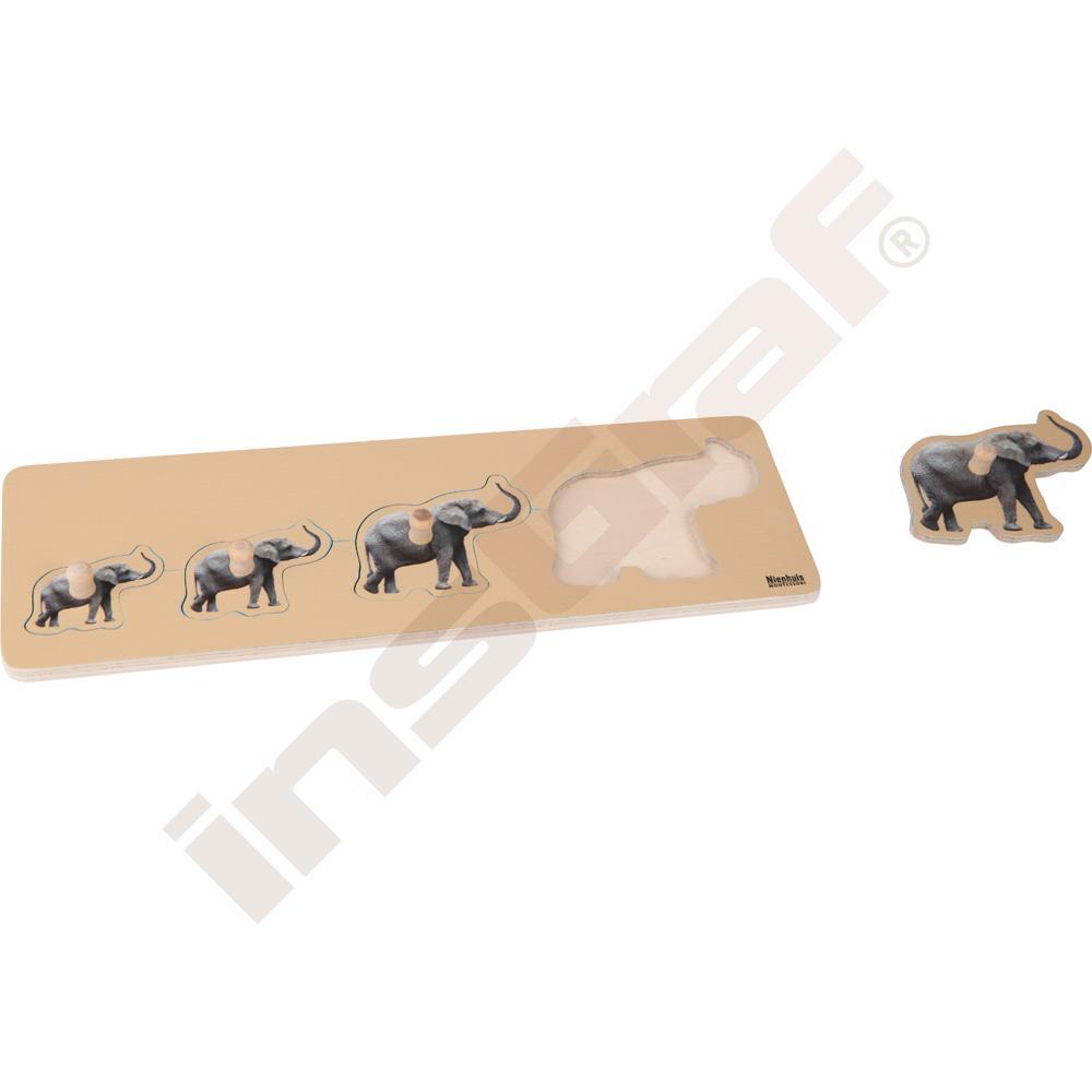 Puzzle pro nejmenší - Montessori - 4 sloni
