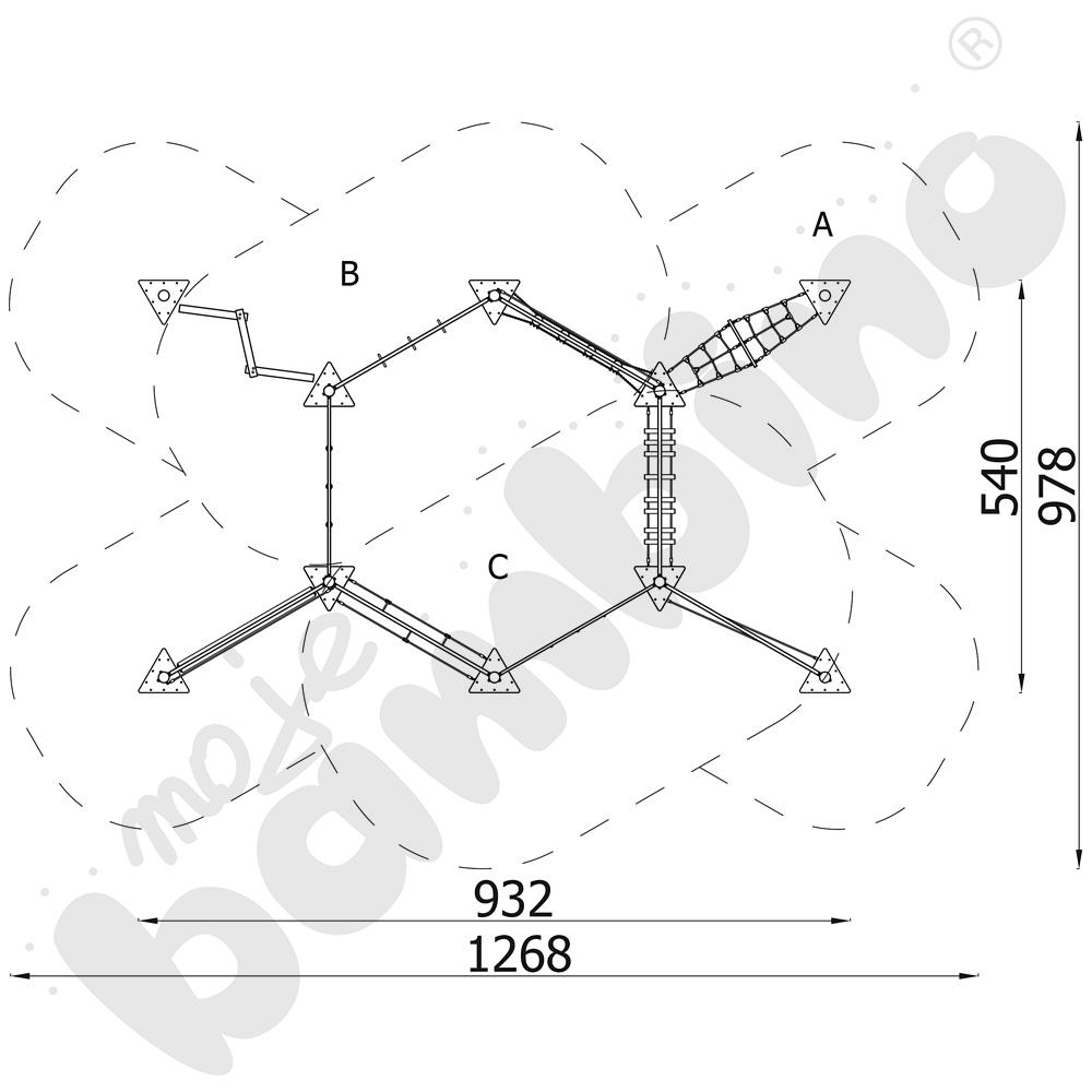 Zestaw Mini park linowy 7 Metal