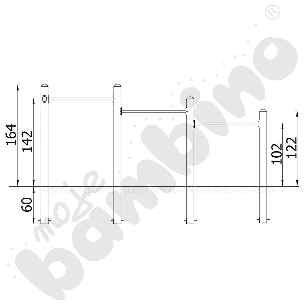 Action4Kids Lime - potrójny drążek