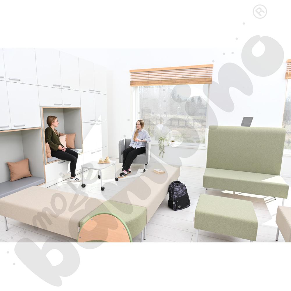 Pufa Versa 180x50 cm z plastikowymi stopkami, stelaż jasnoszary, tkanina RO37