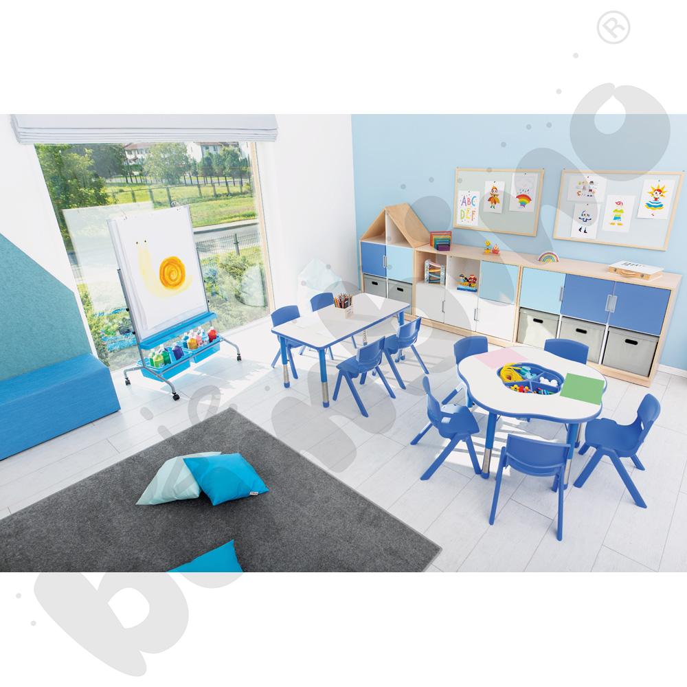 Stolik Pino prostokątny z regulowaną wysokością, rozm. 0-3 - niebieski