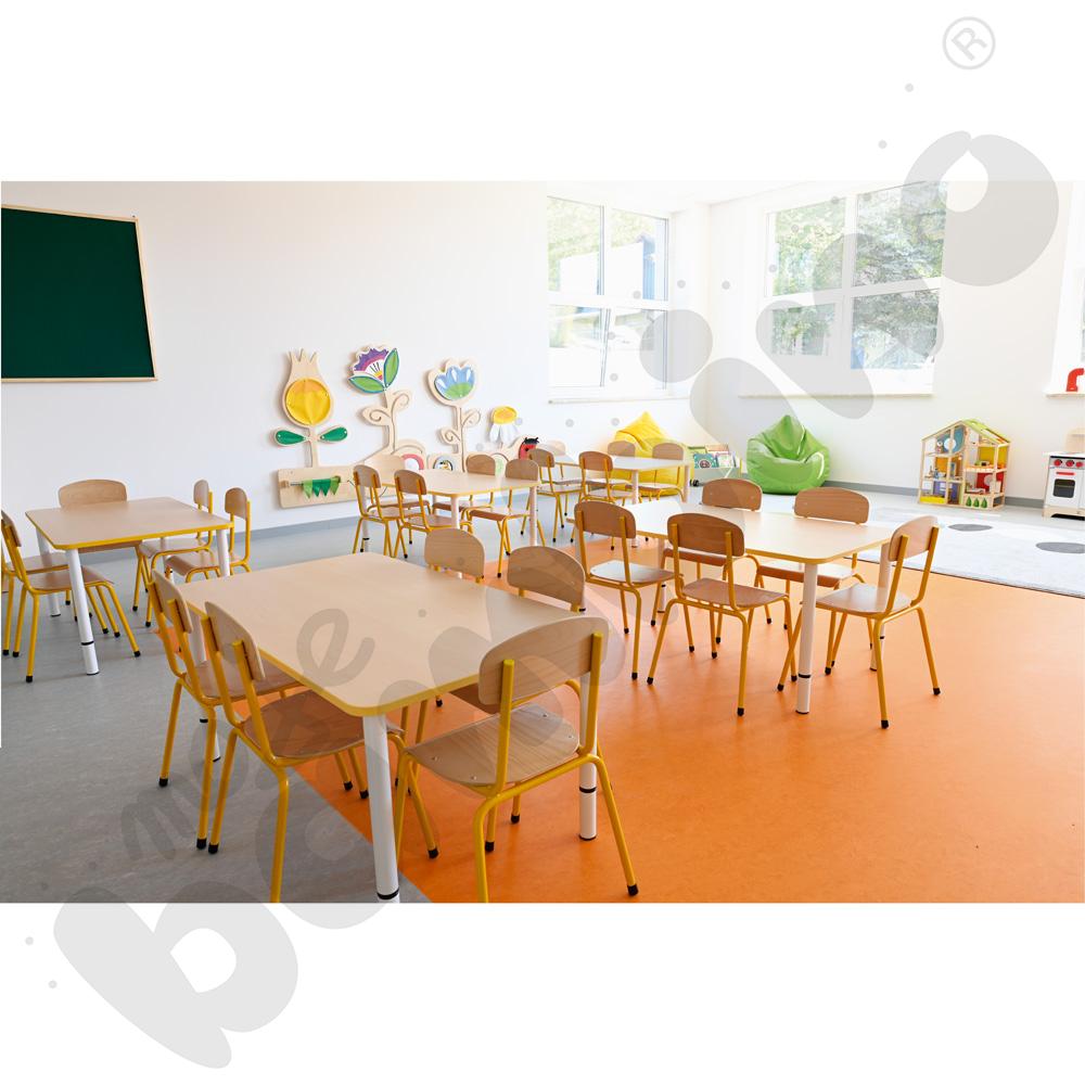 Blat Quadro klon jasny prostokątny, żółte obrzeże