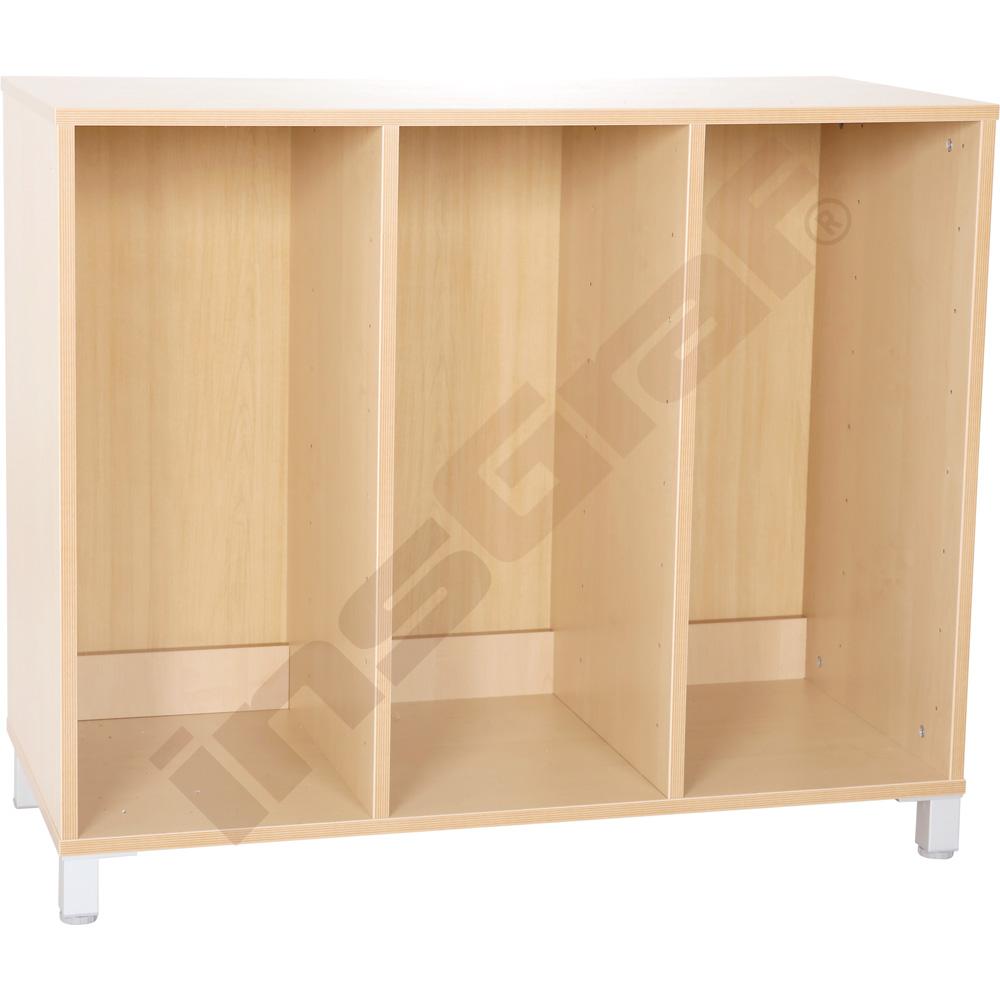 Skříňka Flexi D na plastové zásobníky, na nožkách - 3 sloupy
