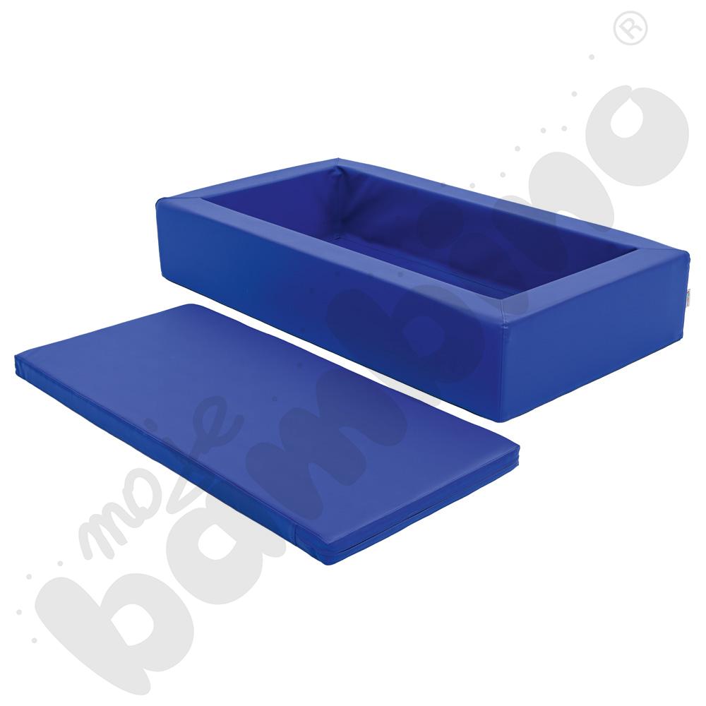 Granatowe łóżeczko piankowe z materacem