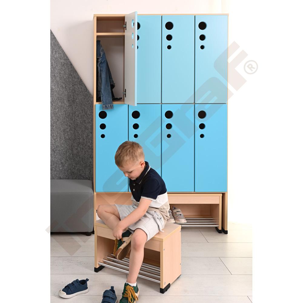 Šatňa Kvapka Mini s výsuvnou lavičkou 8-os. - zostava 1