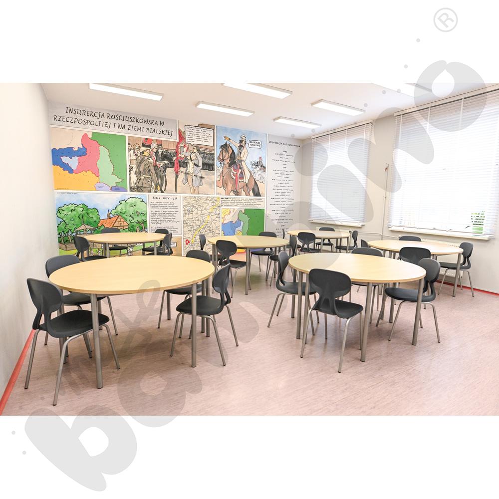 Krzesło Colores rozm. 6 szare, stelaż aluminium