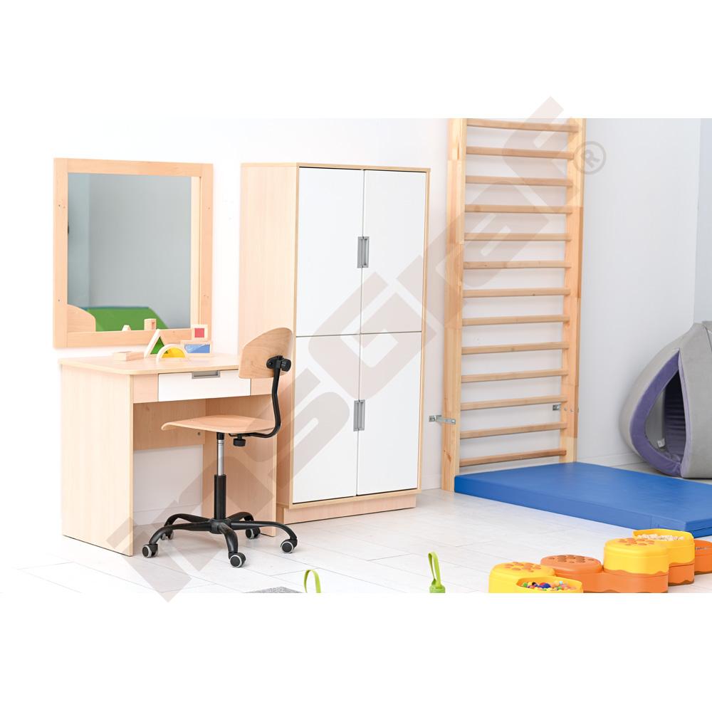 Quadro - psací stůl se širokou zásuvkou - bílá zásuvka